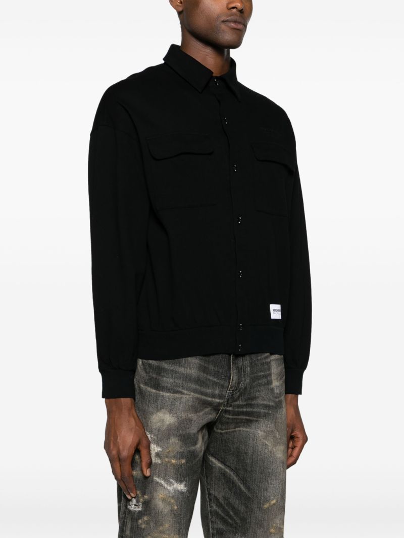Black Cotton Shirt Jacket