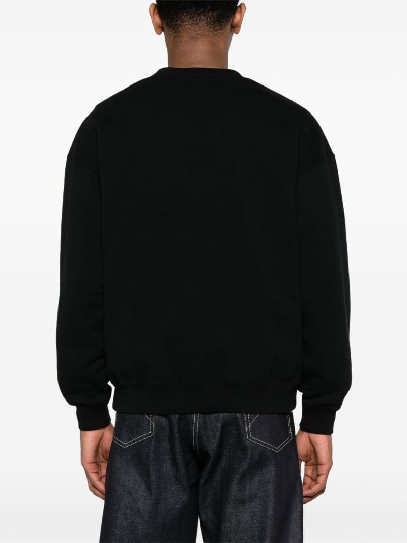 Black Logo-embroidered Cotton Sweatshirt