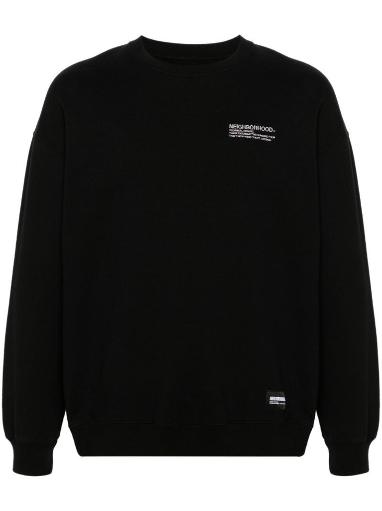Black Logo-embroidered Cotton Sweatshirt
