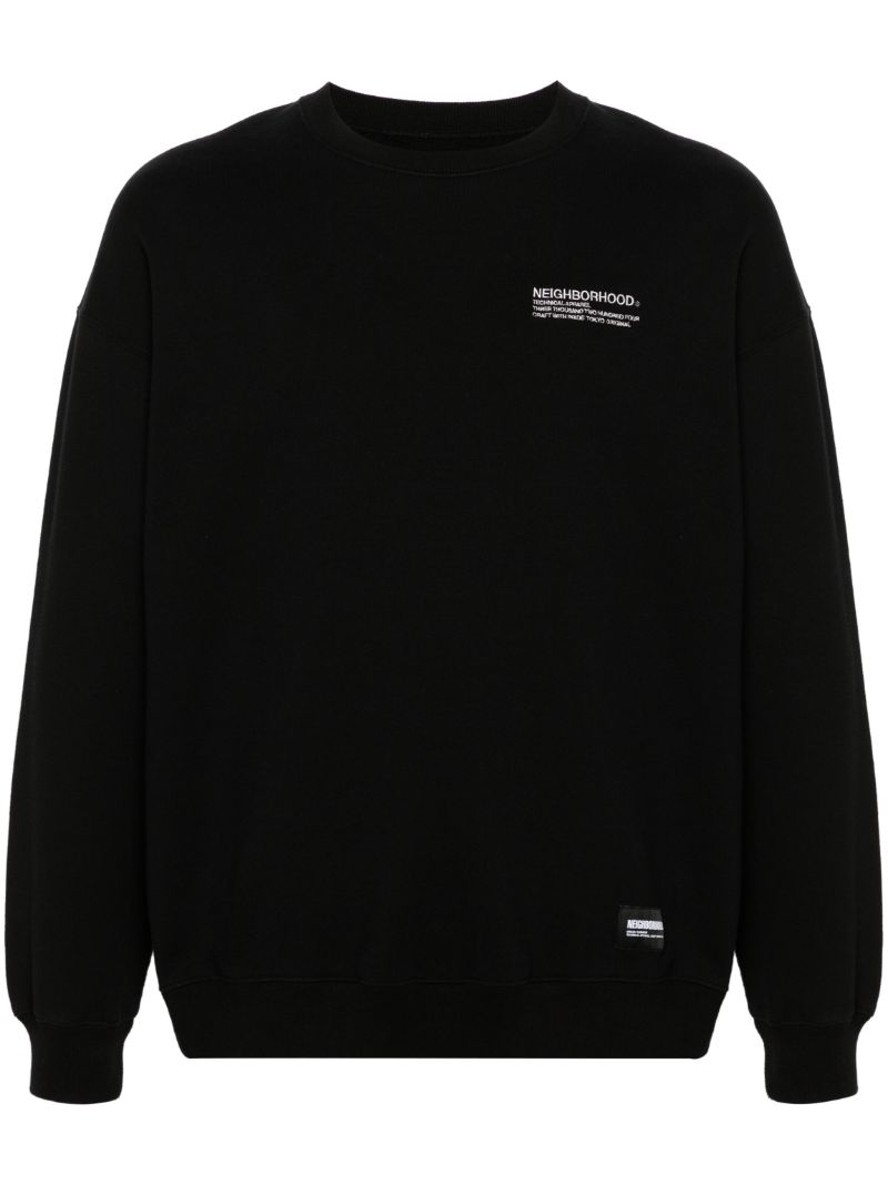 Black Logo-embroidered Cotton Sweatshirt