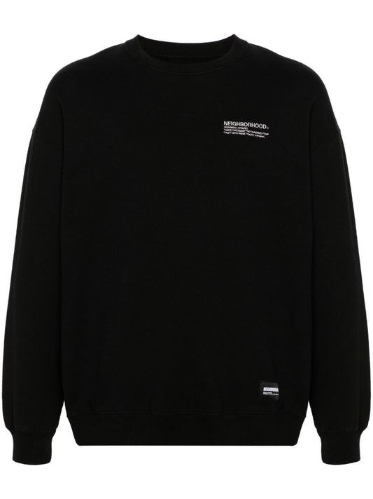 Black Logo-embroidered Cotton Sweatshirt