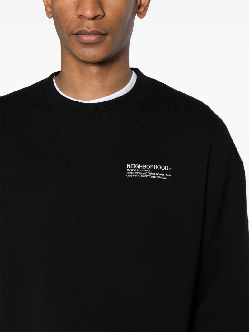 Black Logo-embroidered Cotton Sweatshirt