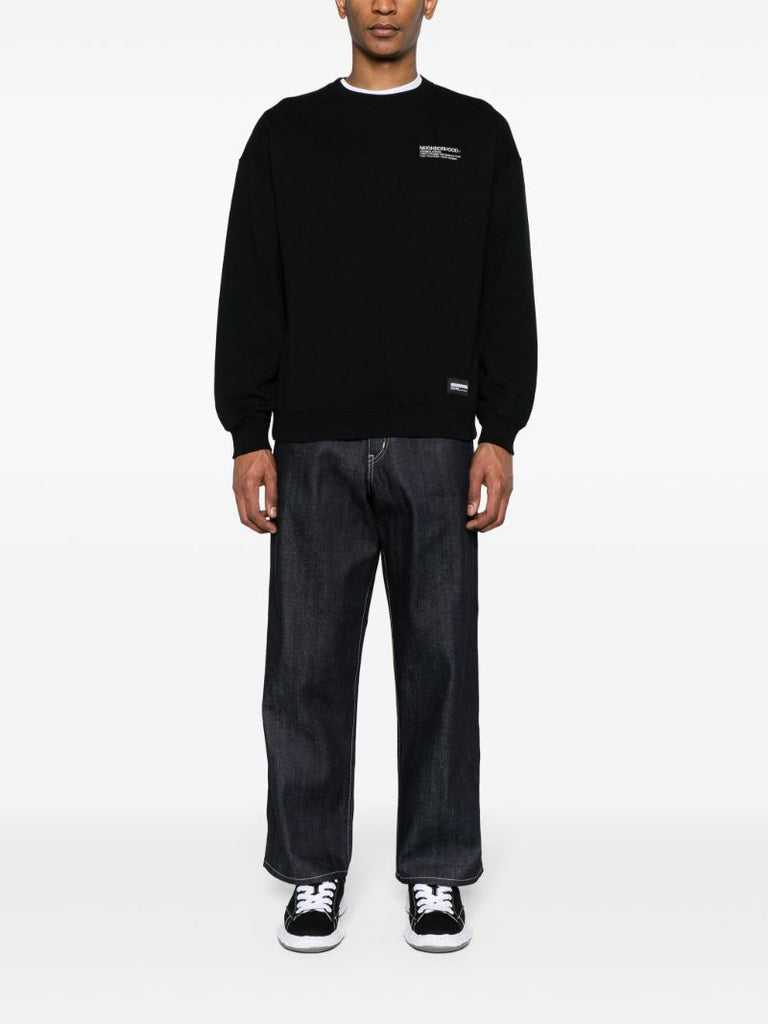 Black Logo-embroidered Cotton Sweatshirt
