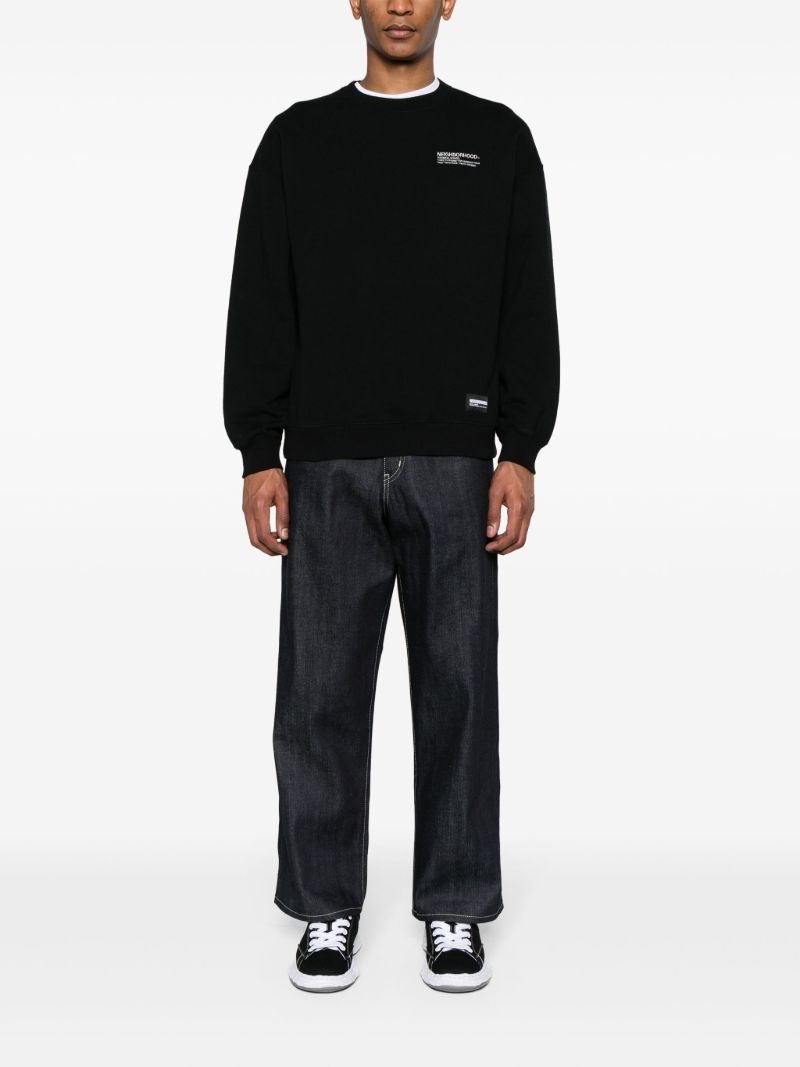 Black Logo-embroidered Cotton Sweatshirt