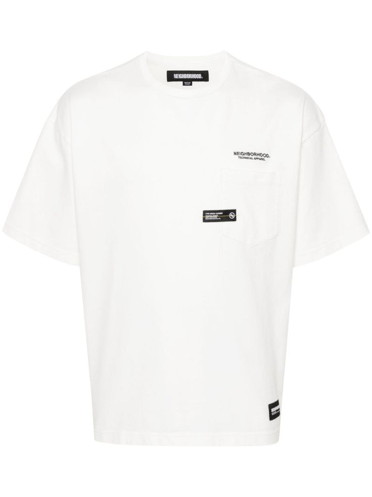 White Logo-embroidered Cotton T-shirt