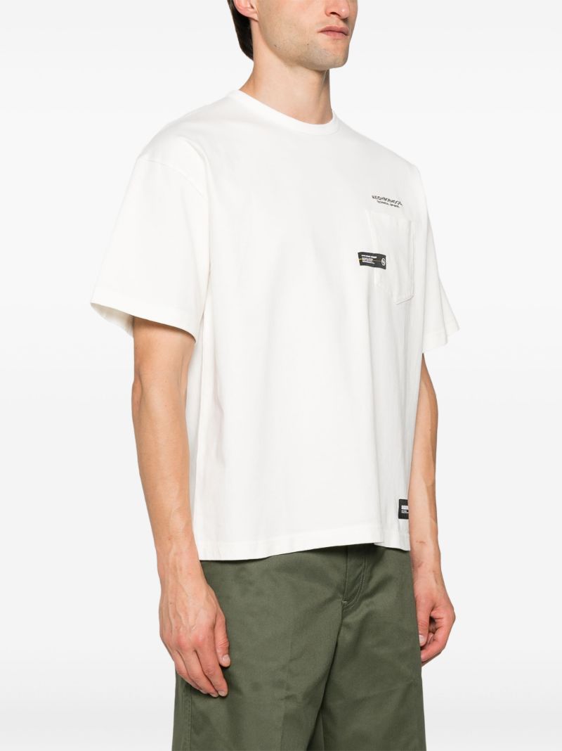 White Logo-embroidered Cotton T-shirt