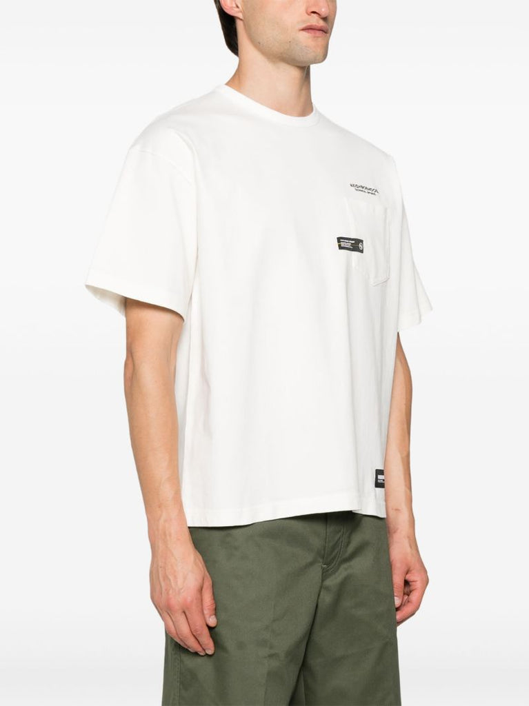 White Logo-embroidered Cotton T-shirt