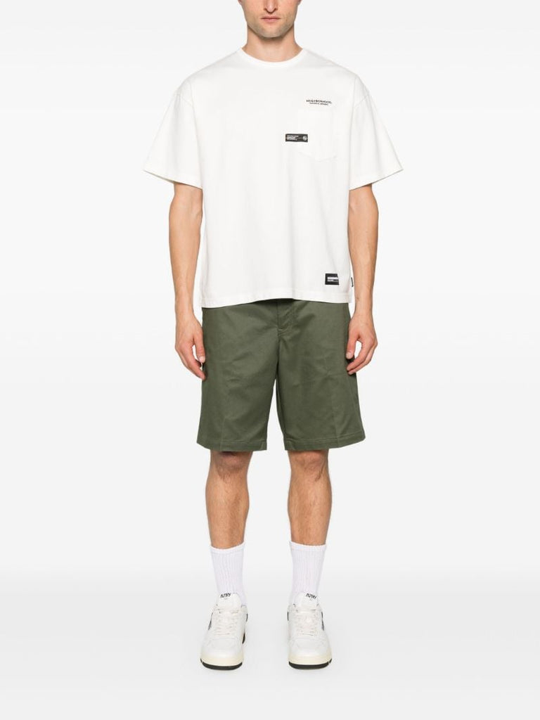 White Logo-embroidered Cotton T-shirt