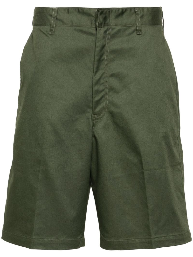 Green Pressed-crease Chino Shorts