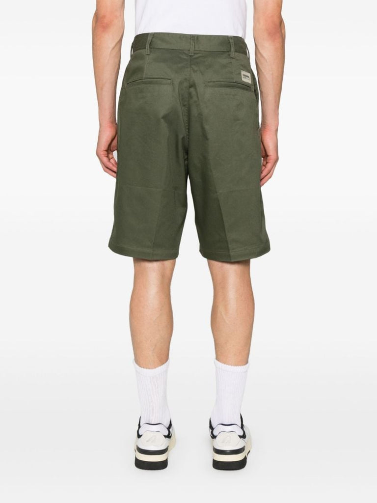 Green Pressed-crease Chino Shorts