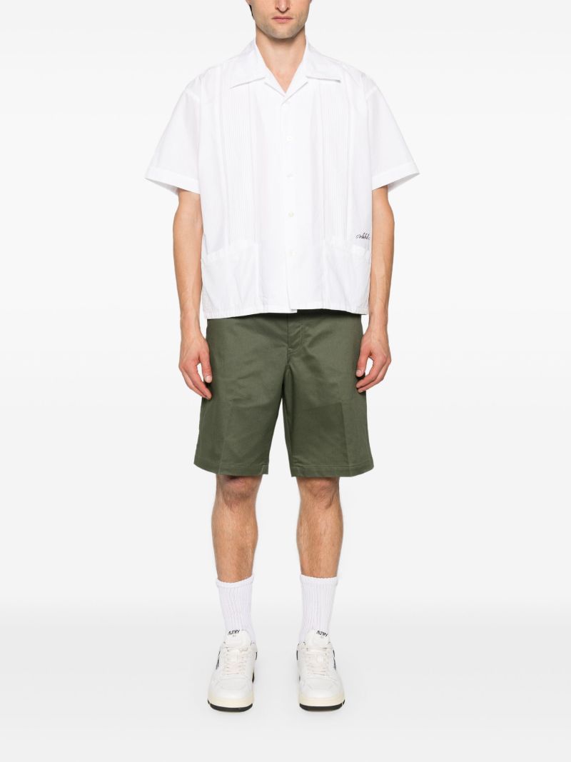Green Pressed-crease Chino Shorts