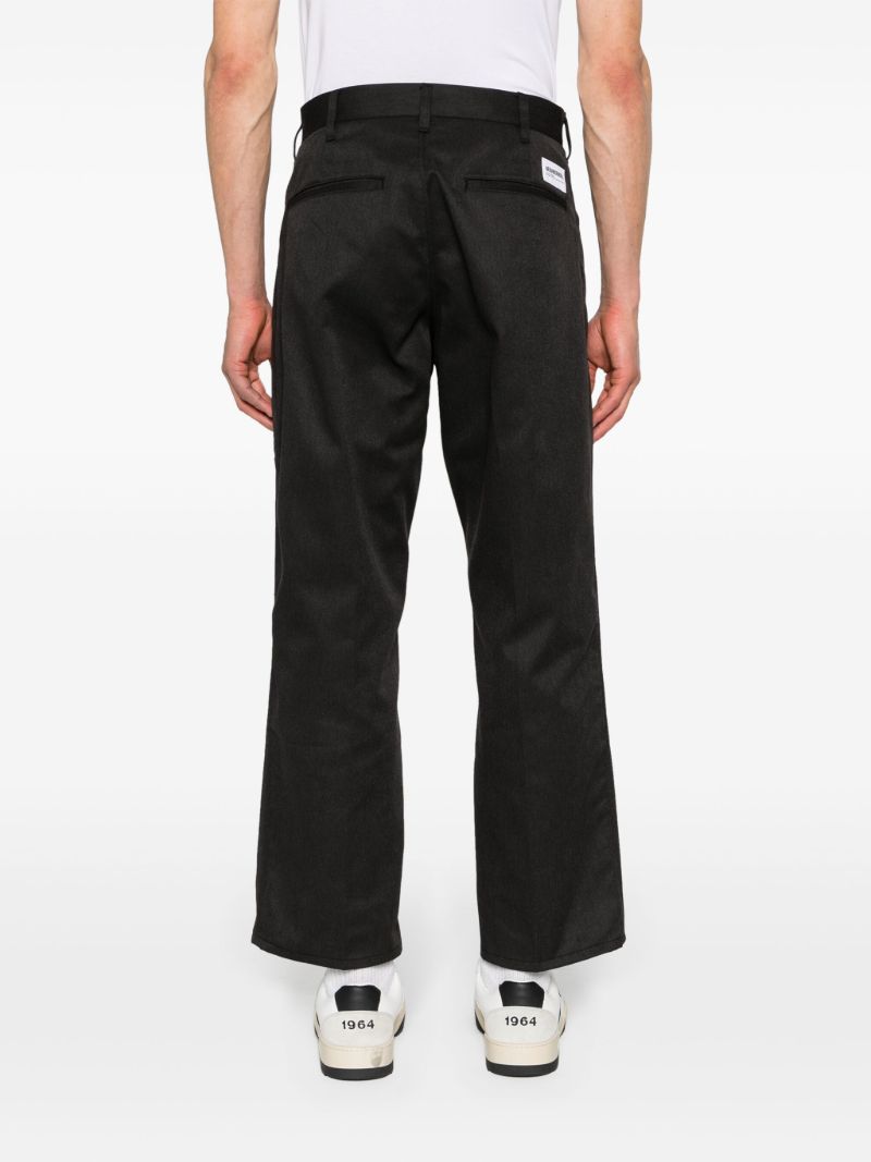 Black Mid-waist Straight Trousers