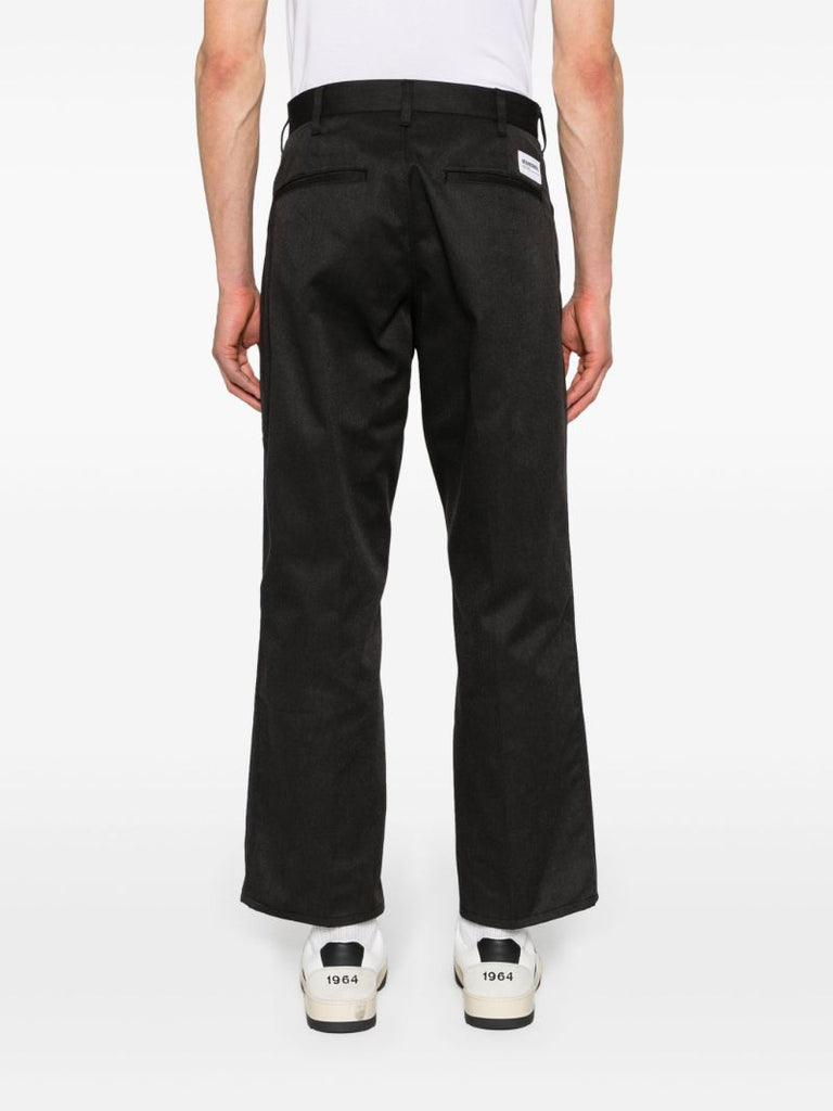 Black Mid-waist Straight Trousers