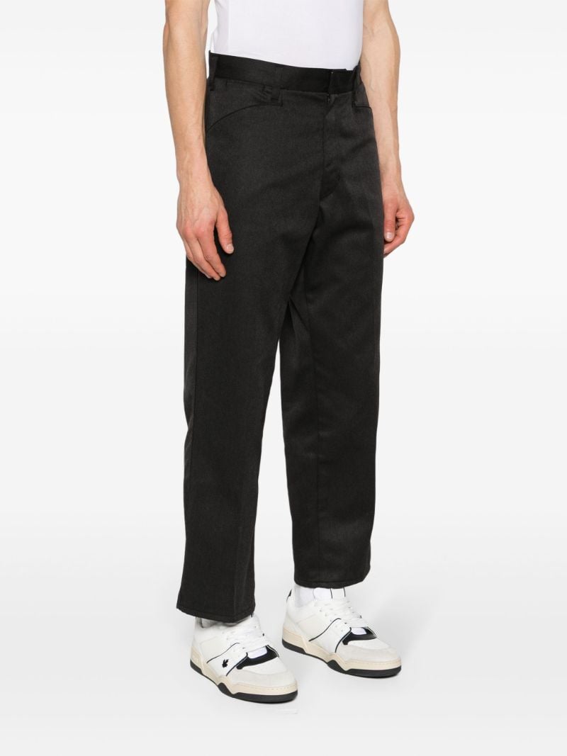 Black Mid-waist Straight Trousers