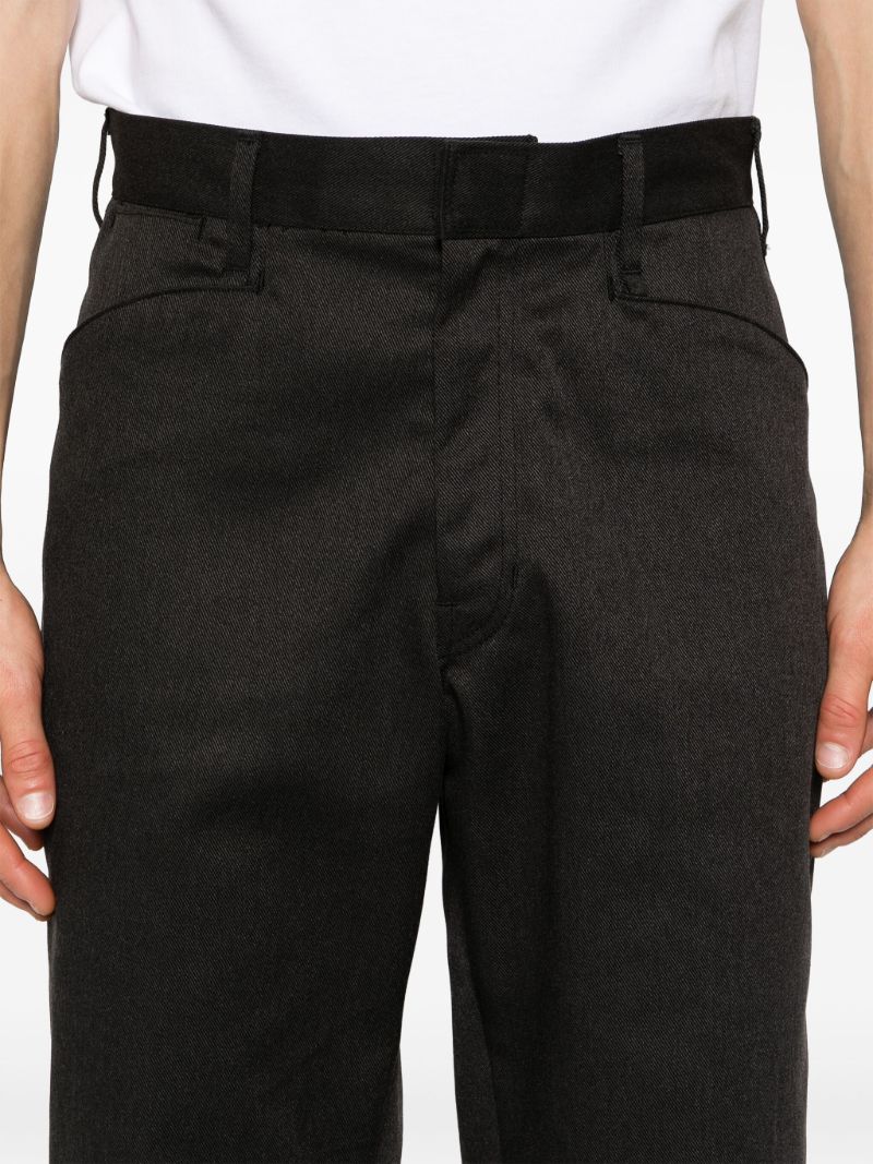 Black Mid-waist Straight Trousers