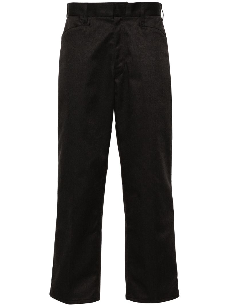 Black Mid-waist Straight Trousers