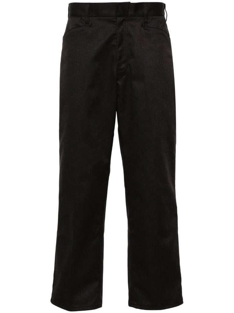 Black Mid-waist Straight Trousers