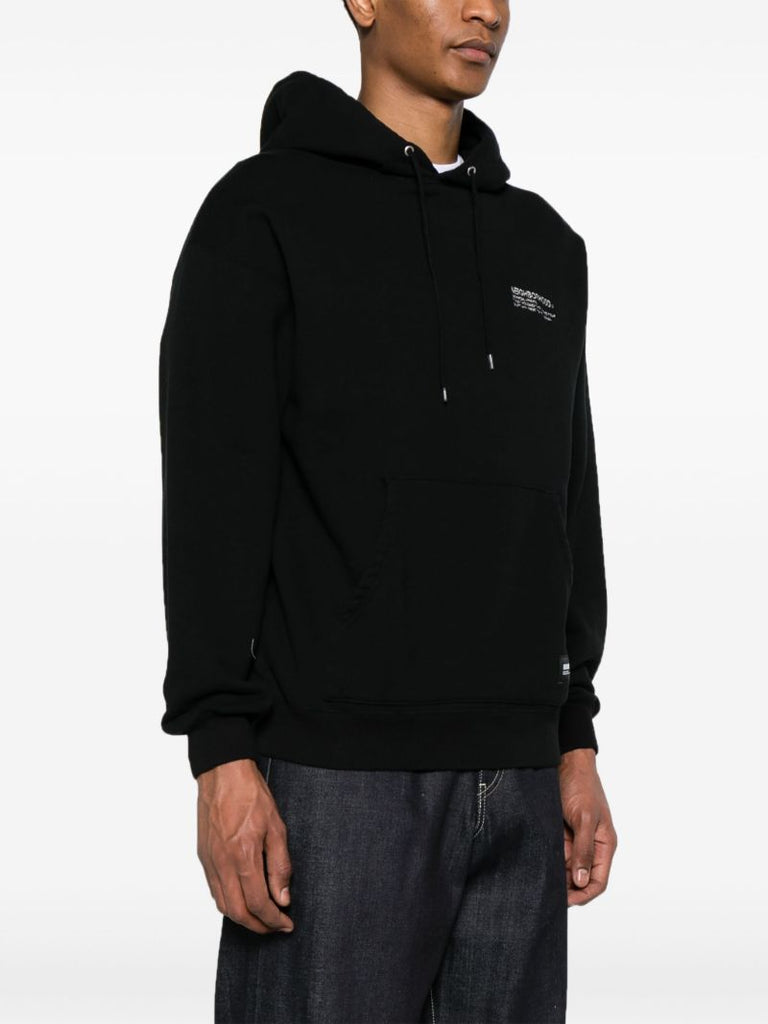 Black Logo-embroidered Cotton Hoodie