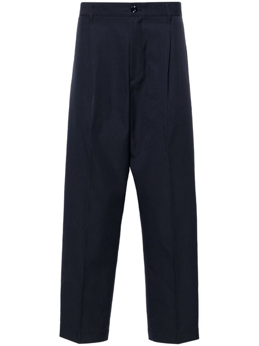 Blue Tuck Cropped Trousers