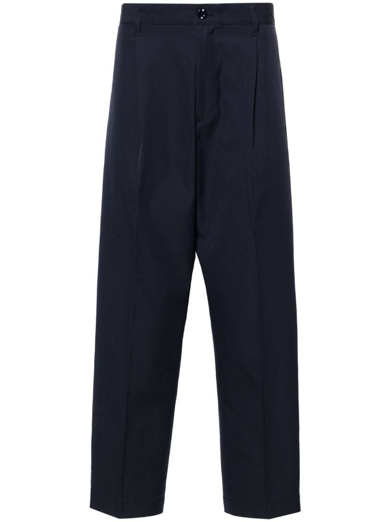 Blue Tuck Cropped Trousers