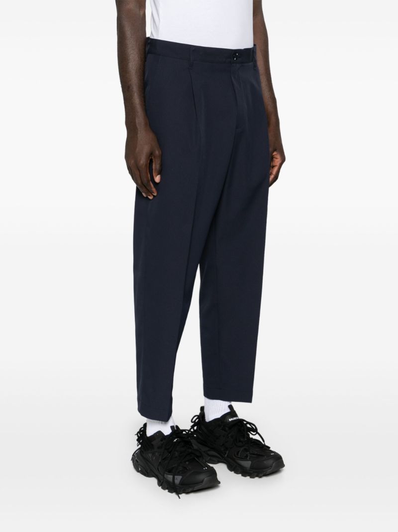 Blue Tuck Cropped Trousers