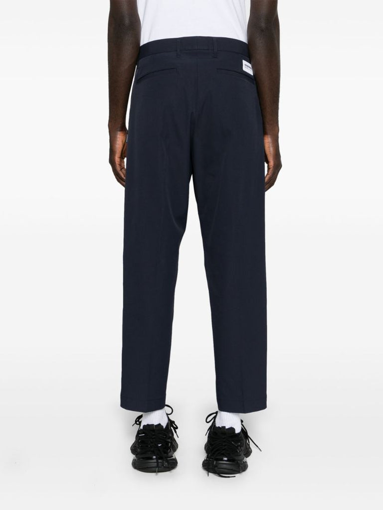 Blue Tuck Cropped Trousers