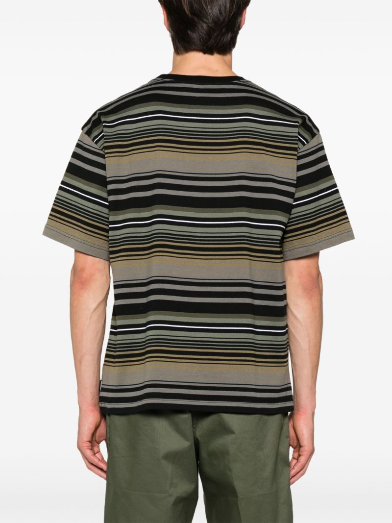 Green Border Striped Cotton T-shirt