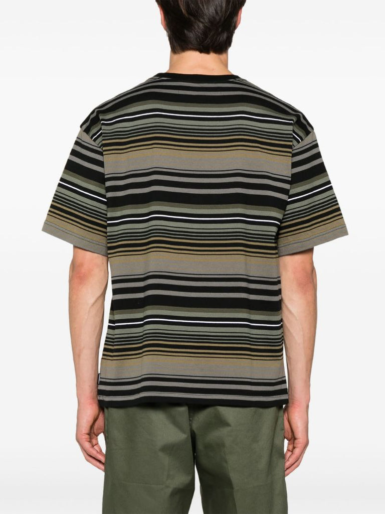 Green Border Striped Cotton T-shirt