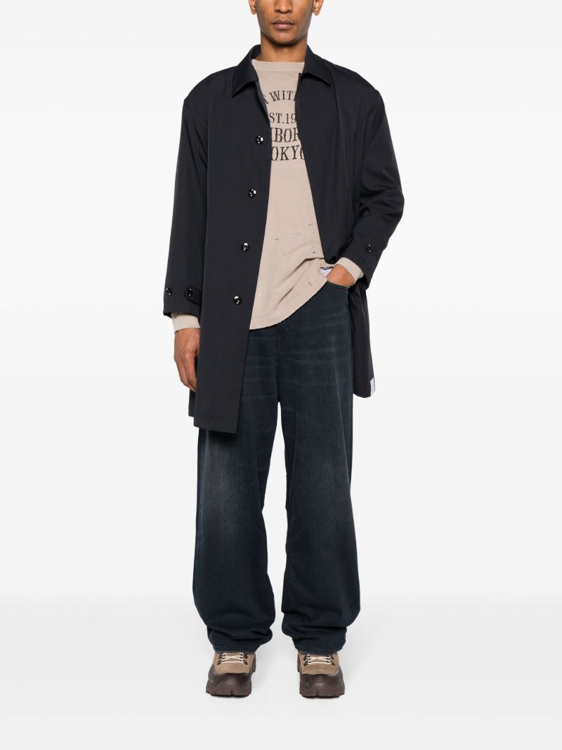 Black Single-breasted Shell Coat