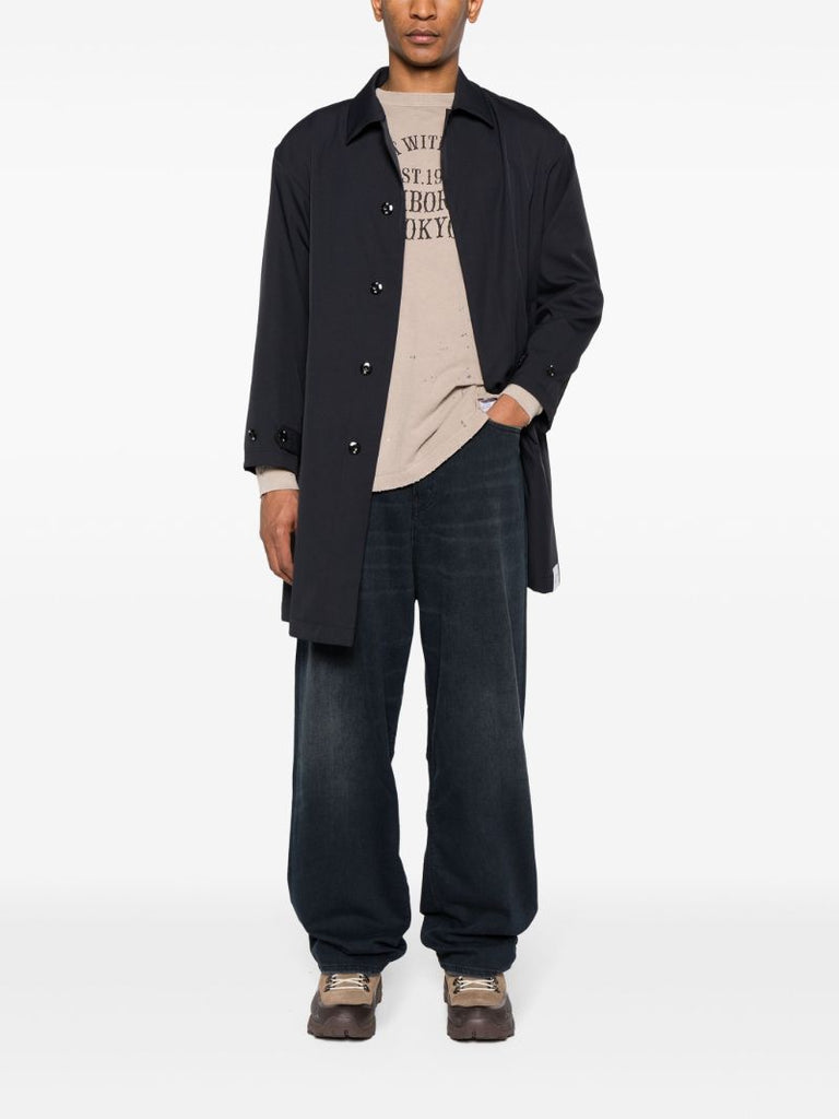 Black Single-breasted Shell Coat