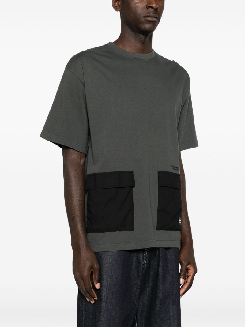 Grey Cargo-pocket Cotton T-shirt