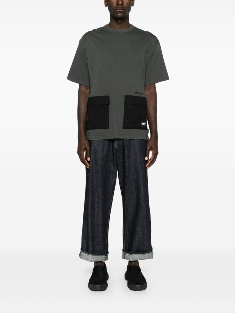 Grey Cargo-pocket Cotton T-shirt