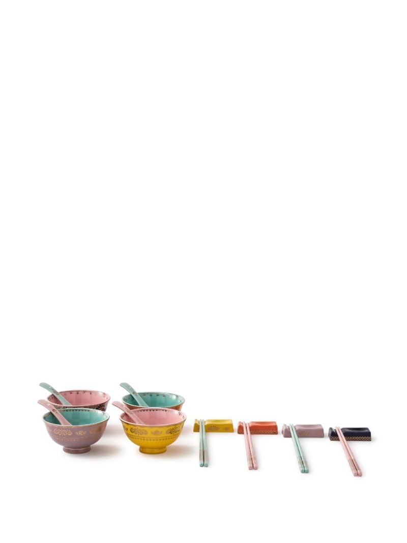 Blue Grandpa Asian Bowl Set