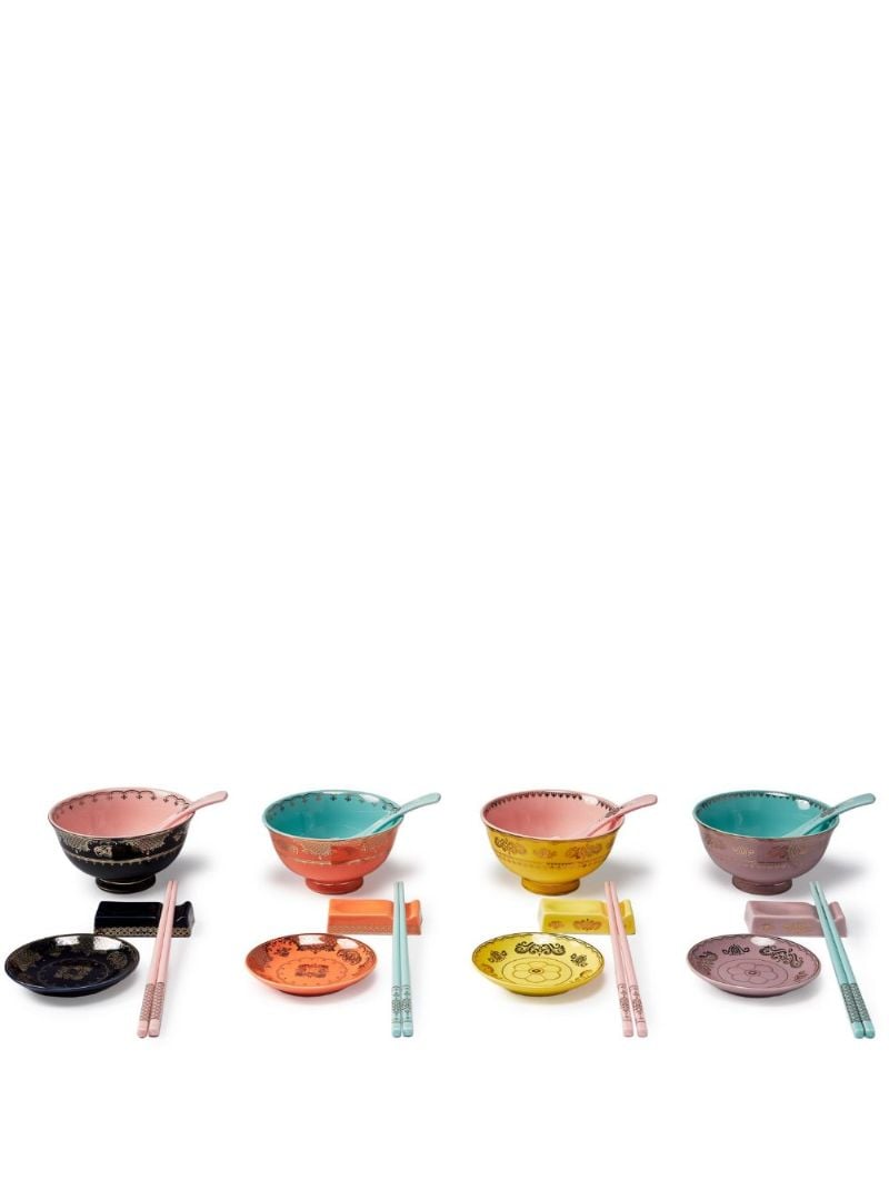 Blue Grandpa Asian Bowl Set