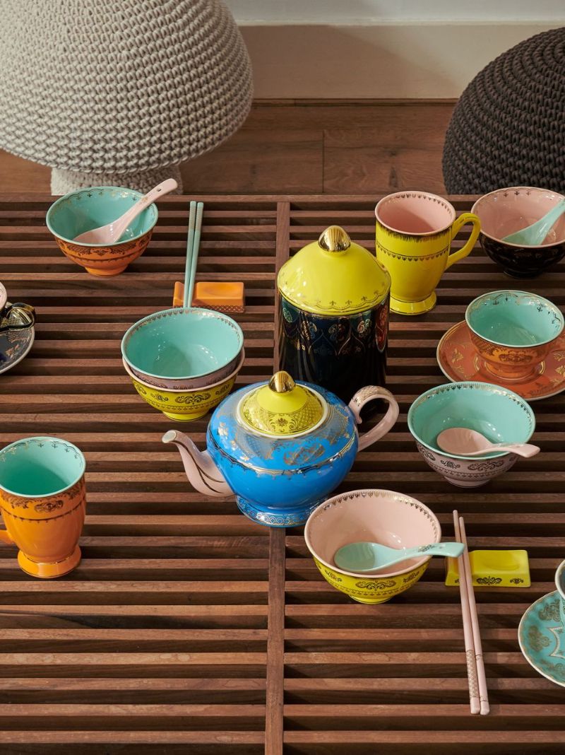 Blue Grandpa Asian Bowl Set