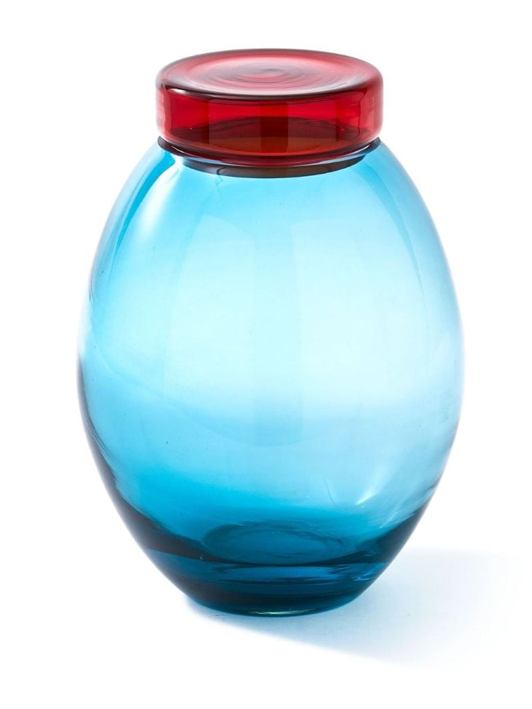 Blue Bloated Caps and Jars Set