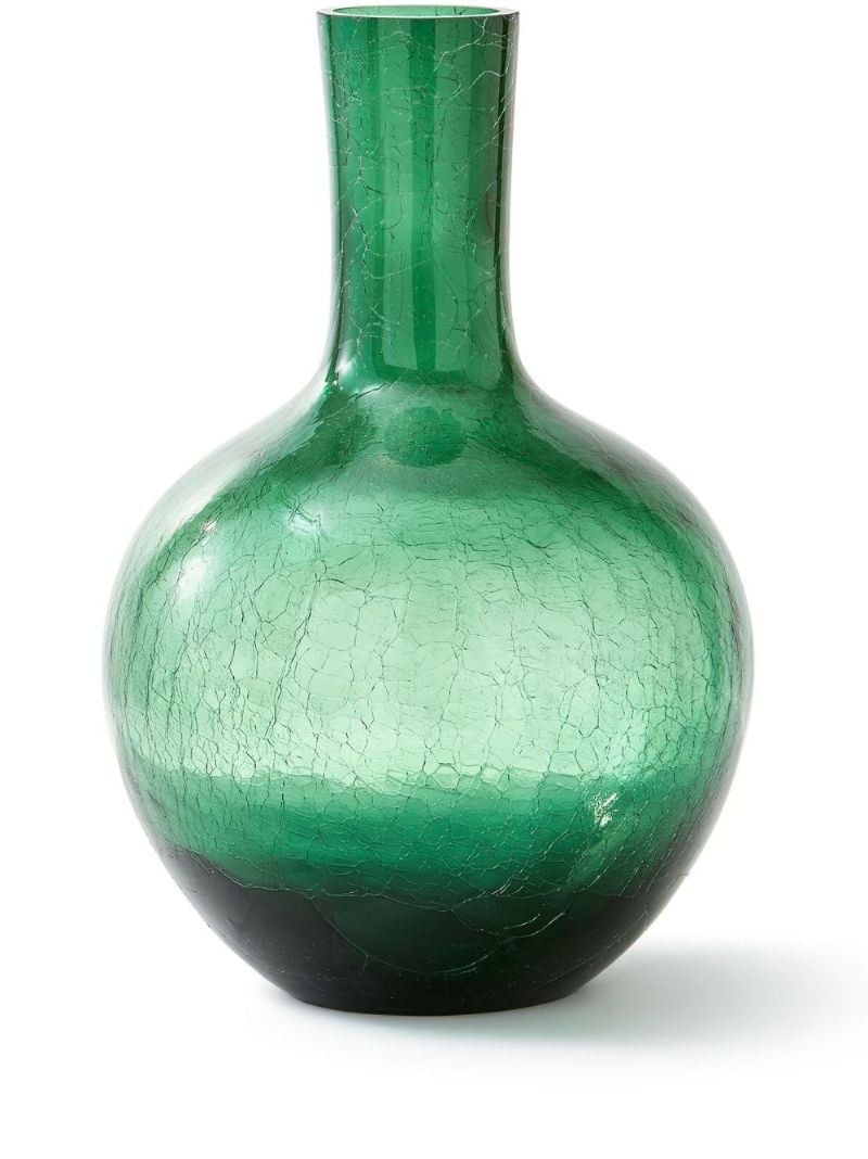 Green Large Ball Body Glass Vase