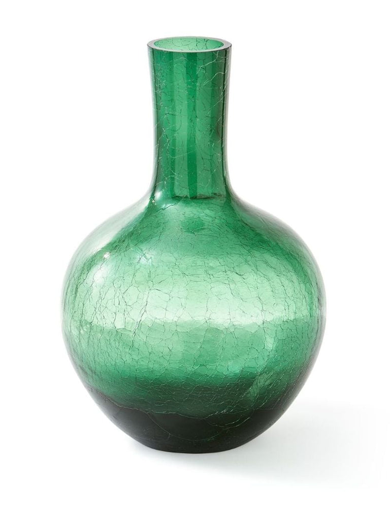 Green Large Ball Body Glass Vase