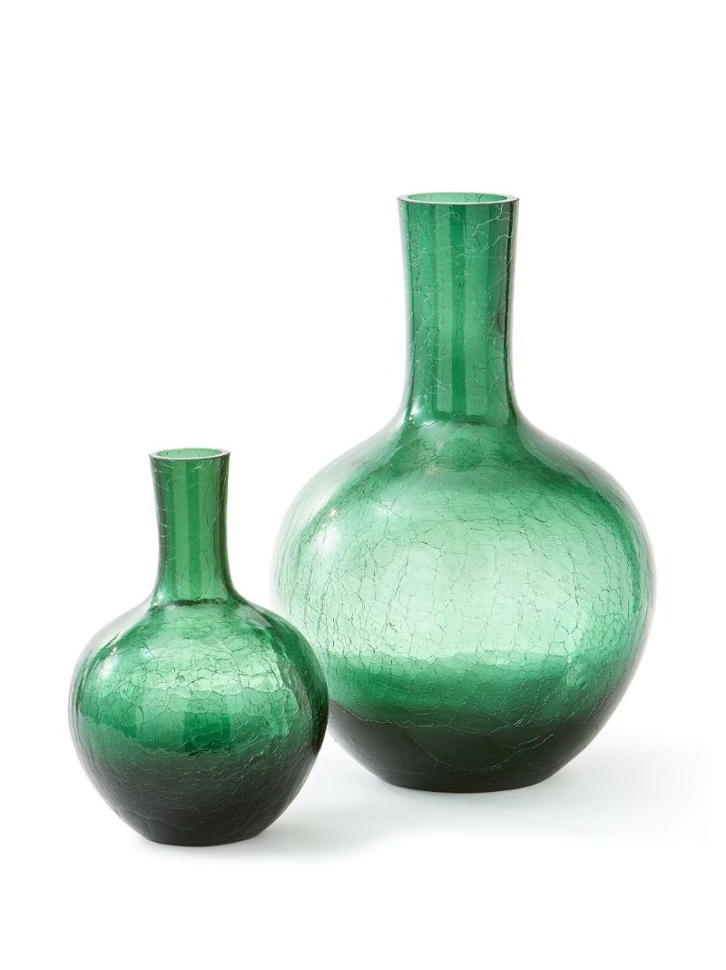 Green Large Ball Body Glass Vase