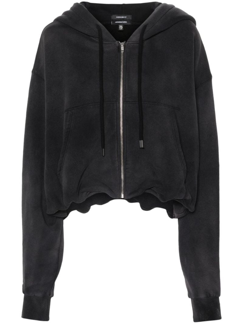 Black Zip-up Cotton Hoodie