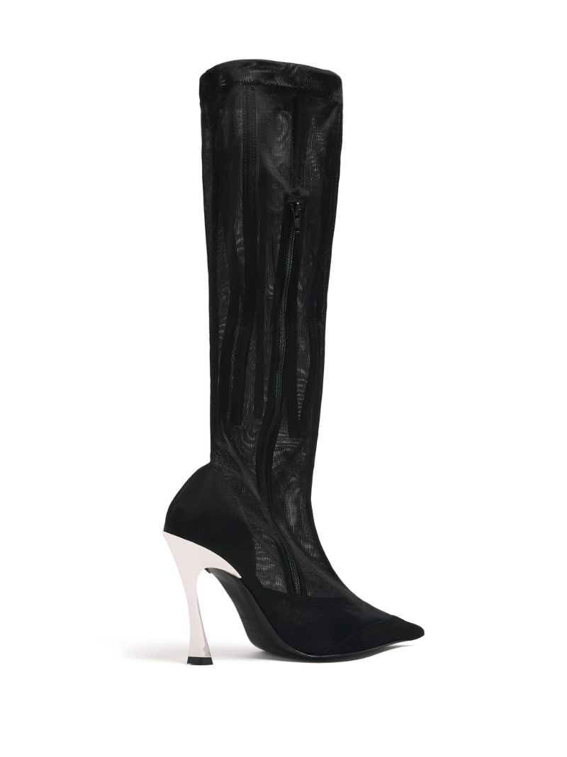 Black Fang 95 Mesh Knee-high Boots