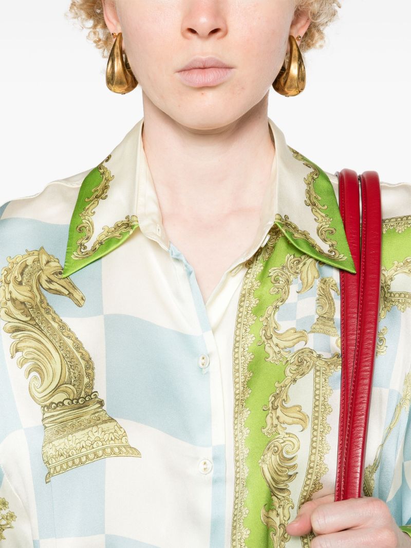 Blue Checkmate Silk Shirt