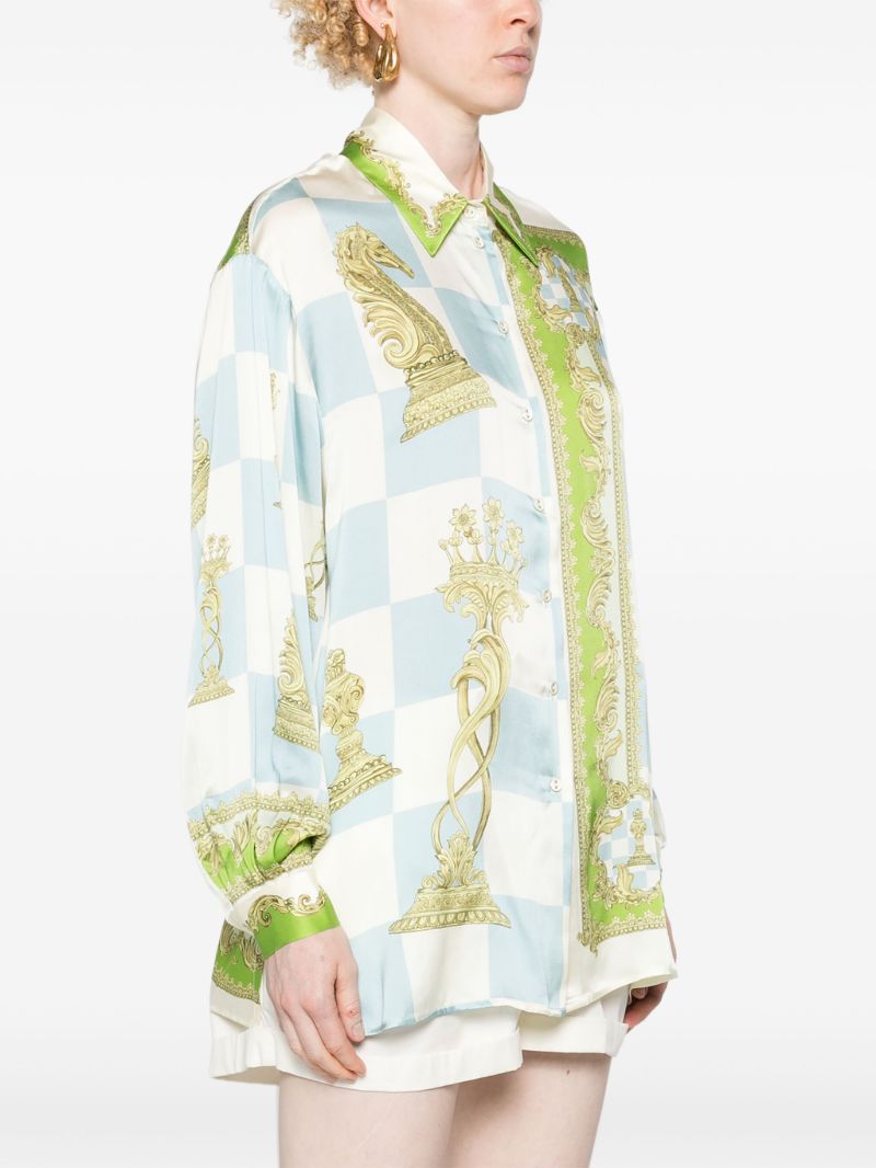 Blue Checkmate Silk Shirt