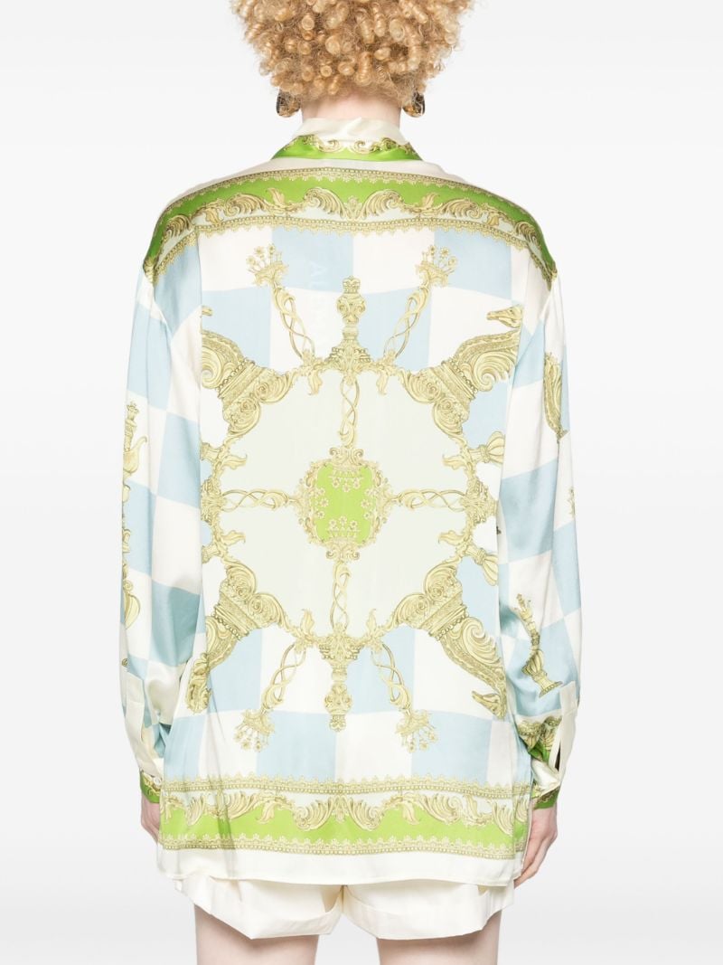 Blue Checkmate Silk Shirt