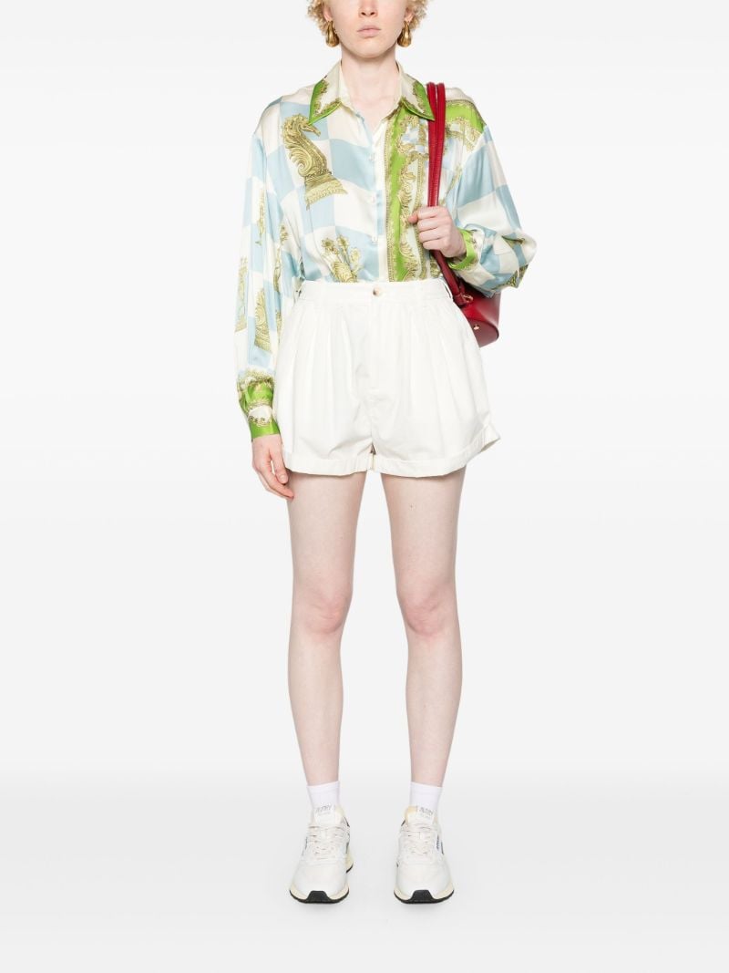 Blue Checkmate Silk Shirt