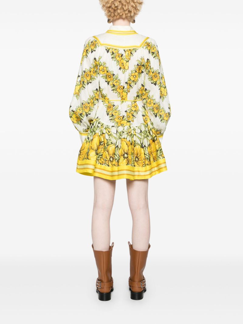 Yellow Gisela Mini Shirt Dress