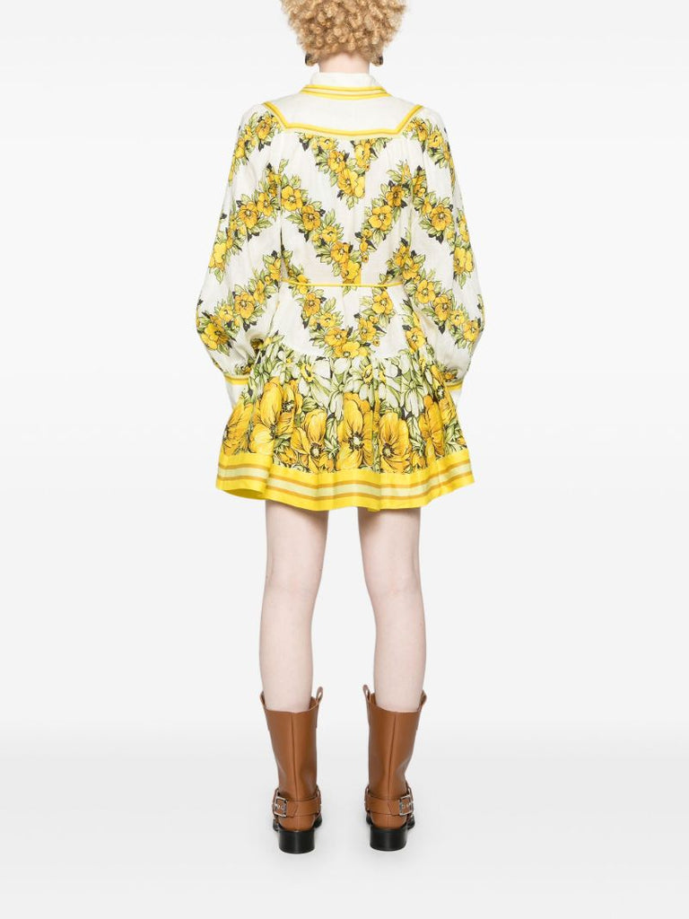 Yellow Gisela Mini Shirt Dress
