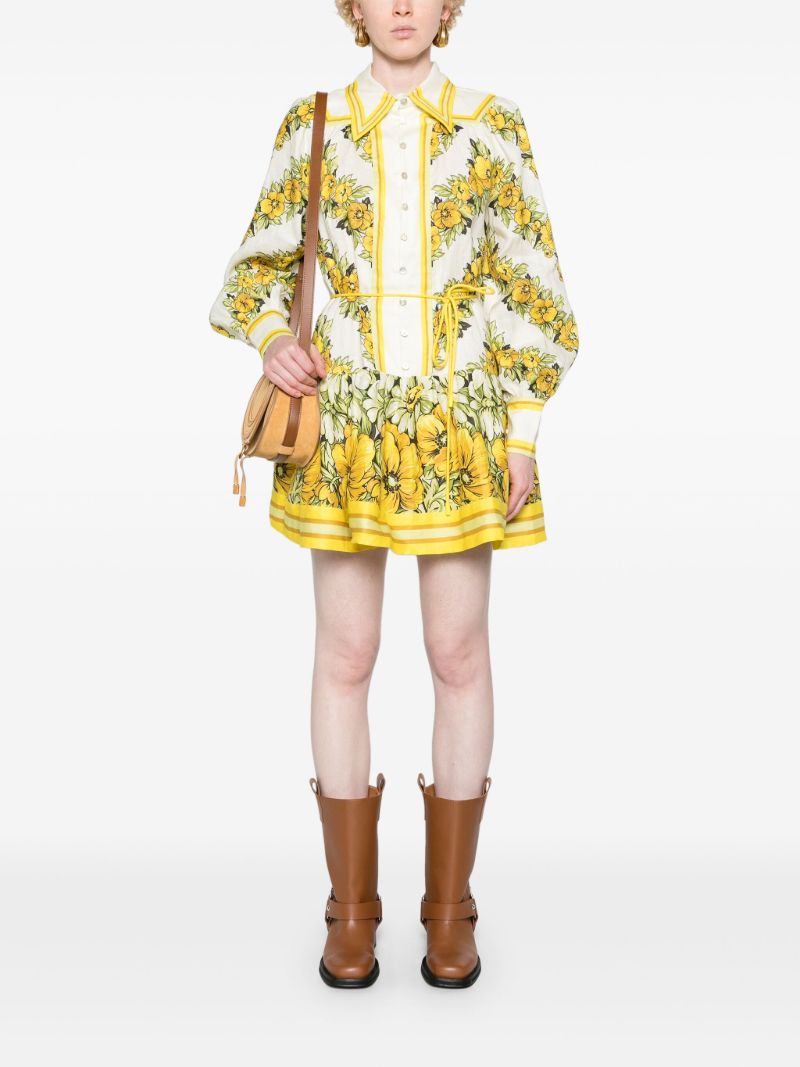 Yellow Gisela Mini Shirt Dress