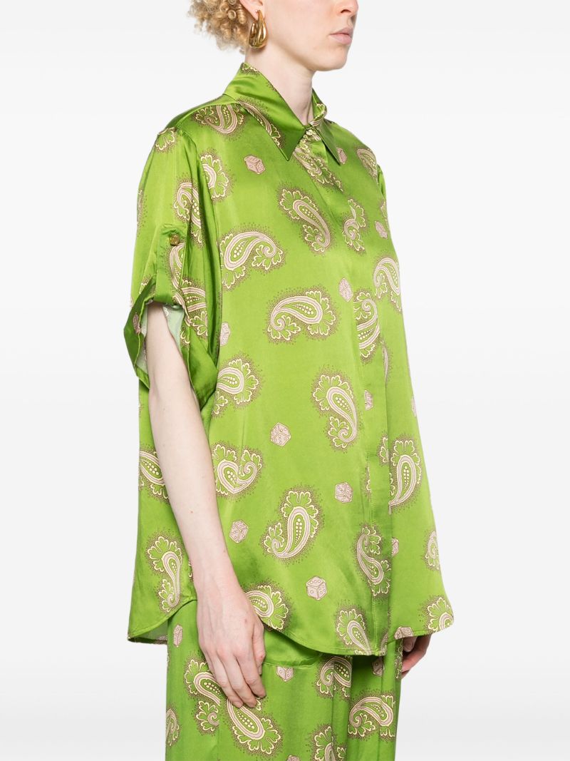 Green Dice Silk Shirt