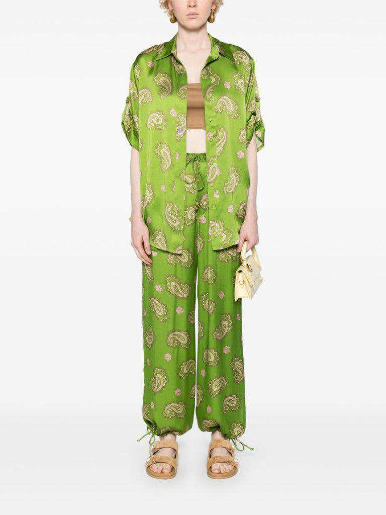 Green Dice Silk Shirt